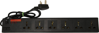 

Pinnacle Spike Guard with 6 Sockets – Spike Guard with Surge Protector – Spike Booster – Spike Board with 5Metre Cord – Extension Boards with 6 Sockets - Spike Buster – Ideal for Home, Offices, Shops 6 Socket Surge Protector(Black)