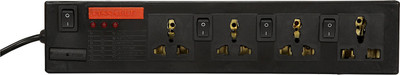 Pinnacle Spike Guard with Individual Switches – Spike Guard with Surge Protector – Spike Booster – Spike Board with 3Metre Cord – Extension Boards with 4 Sockets and 4 Switches - Spike Buster 4 Socket Surge Protector(Black)