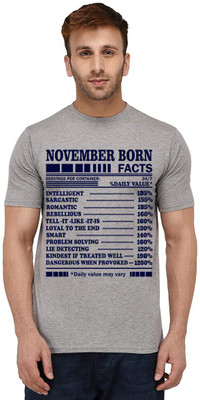 Aseria Typography Men Round Neck Grey T-Shirt