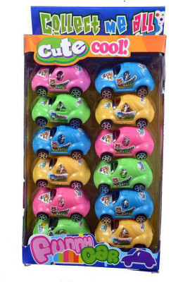 

AS Collection Mini Happy Car Set of 12 Car Toy Accessory(no Multicolor)