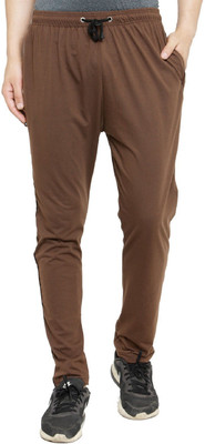 UZARUS Solid Men Brown Track Pants