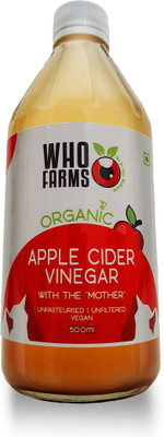 

WhoFarms Organic Apple Cider Vinegar (500 ml - Pack of 2) Vinegar(500 ml, Pack of 2)