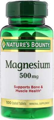 

Nature's Bounty Magnesium, High Potency, 500 mg, 100 Coated Tablets(100 No)