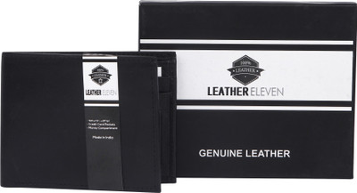 

Leather 11 Men Black Genuine Leather Wallet(5 Card Slots)