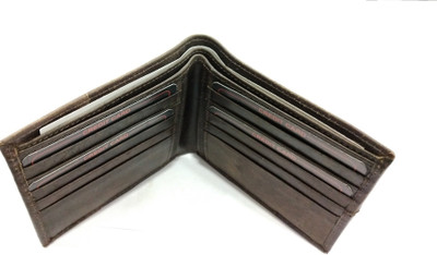 

Adi Men Brown Genuine Leather Wallet(10 Card Slots)