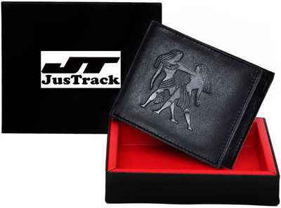 

JusTrack Men Casual Black Genuine Leather Wallet(1 Card Slot)
