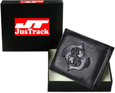 

JusTrack Men Casual Black Genuine Leather Wallet(3 Card Slots)