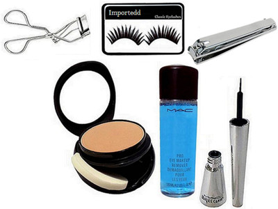 

Importedd Eyelashes, Two way Compact, Makeup Remover, Brooke Candy Eyeliner, Eyelashes Curler, Nail Cutter(Set of 6)