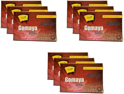 

SLT AYURVEDA Gomaya Herbal Soap Handmade with 10 Herbs 100% Natural (Pack of 9)(675 g, Pack of 9)