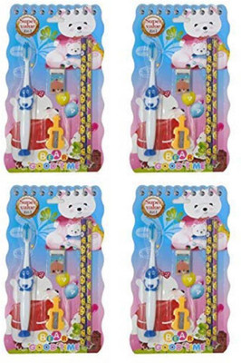 

PELO Return Gift Items for Kids Toothbrush with Pencil, Rubber, Sharpener, Multicolor Soft Toothbrush(Pack of 4)