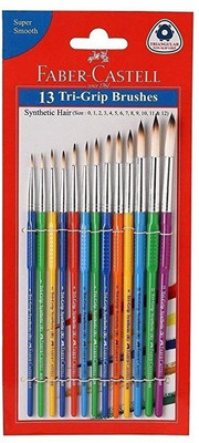 

Faber-Castell 13 Ti-Grip Brushes Round Synthetic (Size; 0,1,2,3,4,5,6,7,8,9,10,11&12) pack of 1