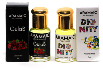 

Aramaic COMBO PACK | PACK OF 2 |PREMIUM ATTAR | DIGNITY | GULAB | 5 ML | ALCOHOL FREE Floral Attar(Rose)