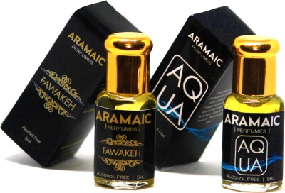 

Aramaic COMBO PACK | PACK OF 2 |PREMIUM ATTAR | AQUA | FAWAKEH | 5 ML | ALCOHOL FREE Floral Attar(Floral)