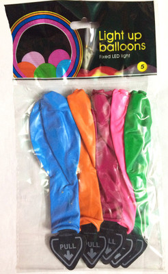

hand crafted Solid GLOWING BALLOON PACK OF 5 Balloon(Multicolor, Pack of 5)