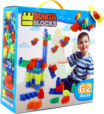

Sunta Plastic Blocks - 62pcs (In Colourful Cardboard Box)(Multicolor)