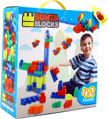 

Sunta Plastic Blocks - 42pcs (In Colourful Cardboard Box)(Multicolor)