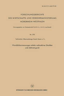 Wanddickenmessungen mittels radioaktiver Strahlen und Zaehlrohrgeraet(German, Paperback, unknown)