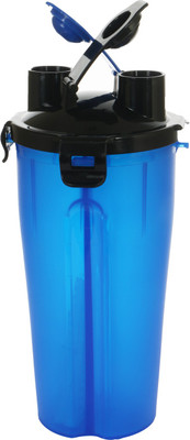 

Shivonic Smart Protein Shaker Bottle for gym with 2 Storage Extra Compartment 350ml 350 Shaker(Pack of 1, Blue)