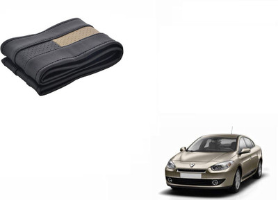 CARIZO Hand Stiched Steering Cover For Renault Fluence(Black, Beige, Leatherite)