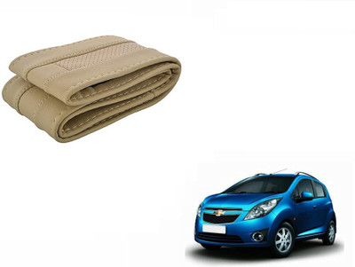 CARIZO Hand Stiched Steering Cover For Chevrolet Beat(Beige, Leatherite)