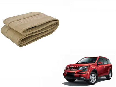 CARIZO Hand Stiched Steering Cover For Mahindra XUV 500(Beige, Leatherite)