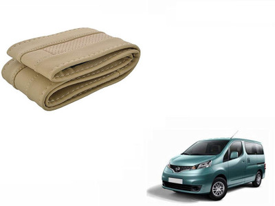 CARIZO Hand Stiched Steering Cover For Nissan Evalia(Beige, Leatherite)
