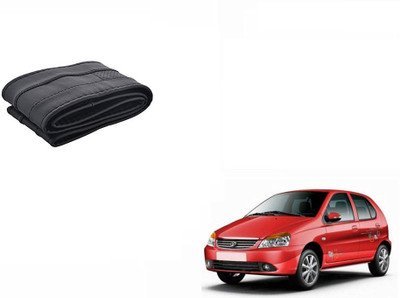CARIZO Hand Stiched Steering Cover For Tata Indica Vista(Black, Leatherite)