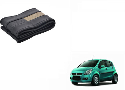 CARIZO Hand Stiched Steering Cover For Maruti Ritz(Black, Beige, Leatherite)