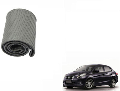 CARIZO Hand Stiched Steering Cover For Honda Amaze(Grey, Leatherite)