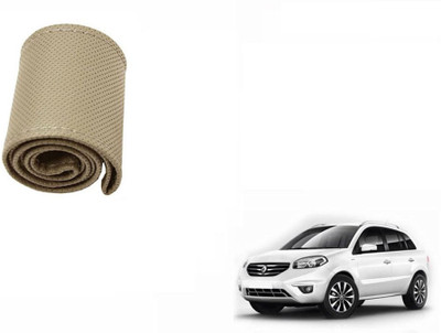 CARIZO Hand Stiched Steering Cover For Renault Koleos(Beige, Leatherite)