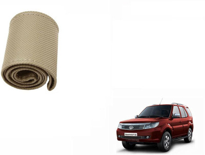 CARIZO Hand Stiched Steering Cover For Tata Safari Storme(Beige, Leatherite)