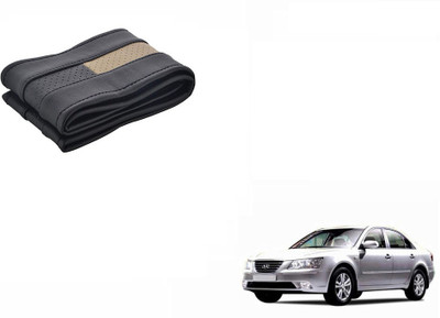 CARIZO Hand Stiched Steering Cover For Hyundai Sonata Embera(Black, Beige, Leatherite)