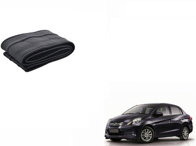 CARIZO Hand Stiched Steering Cover For Honda Amaze(Black, Leatherite)
