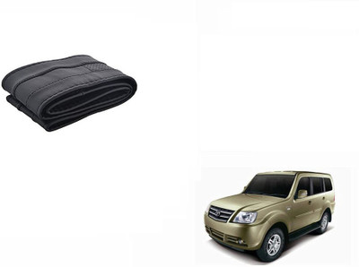 CARIZO Hand Stiched Steering Cover For Tata Sumo Grande(Black, Leatherite)
