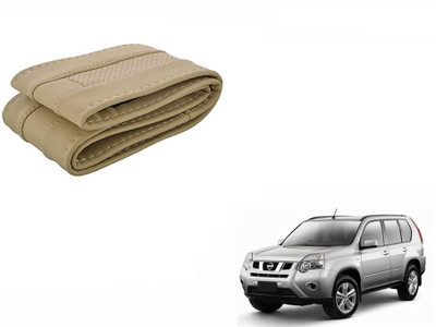 CARIZO Hand Stiched Steering Cover For Nissan X-Trail(Beige, Leatherite)
