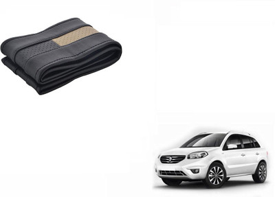 CARIZO Hand Stiched Steering Cover For Renault Koleos(Black, Beige, Leatherite)