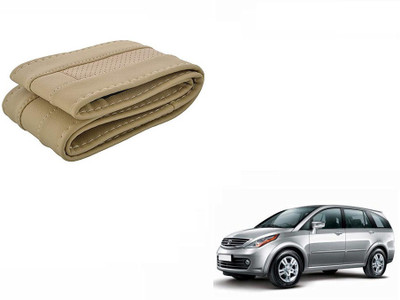 CARIZO Hand Stiched Steering Cover For Tata Aria(Beige, Leatherite)