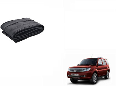 CARIZO Hand Stiched Steering Cover For Tata Safari Storme(Black, Leatherite)