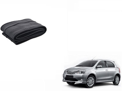 CARIZO Hand Stiched Steering Cover For Toyota Etios Liva(Black, Leatherite)