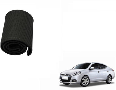 CARIZO Hand Stiched Steering Cover For Renault Scala(Black, Leatherite)
