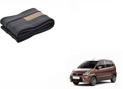 CARIZO Hand Stiched Steering Cover For Maruti Zen Estilo(Black, Beige, Leatherite)