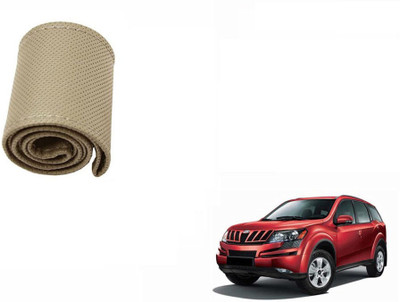 CARIZO Hand Stiched Steering Cover For Mahindra XUV 500(Beige, Leatherite)