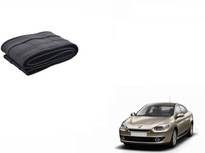 CARIZO Hand Stiched Steering Cover For Renault Fluence(Black, Leatherite)