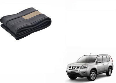 CARIZO Hand Stiched Steering Cover For Nissan X-Trail(Black, Beige, Leatherite)