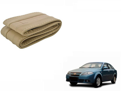 CARIZO Hand Stiched Steering Cover For Chevrolet Optra SRV(Beige, Leatherite)