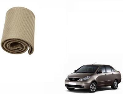 CARIZO Hand Stiched Steering Cover For Tata Indigo(Beige, Leatherite)