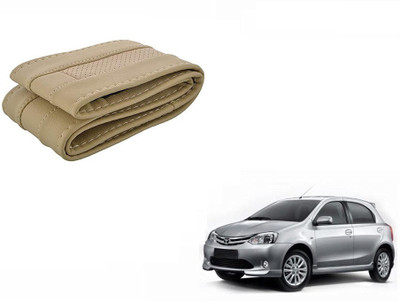 CARIZO Hand Stiched Steering Cover For Toyota Etios Liva(Beige, Leatherite)