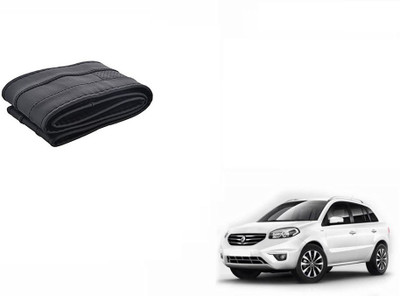 CARIZO Hand Stiched Steering Cover For Renault Koleos(Black, Leatherite)