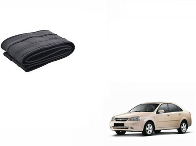 CARIZO Hand Stiched Steering Cover For Chevrolet Optra(Black, Leatherite)