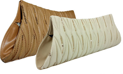 

landloper Casual, Party, Formal Brown, White Clutch